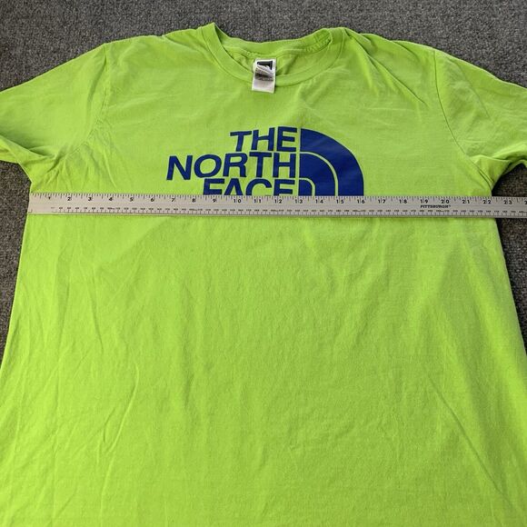 The North Face T-shirt Mens XL Florescent Green Short Sleeve Outdoor Big Logo - Picture 6 of 10